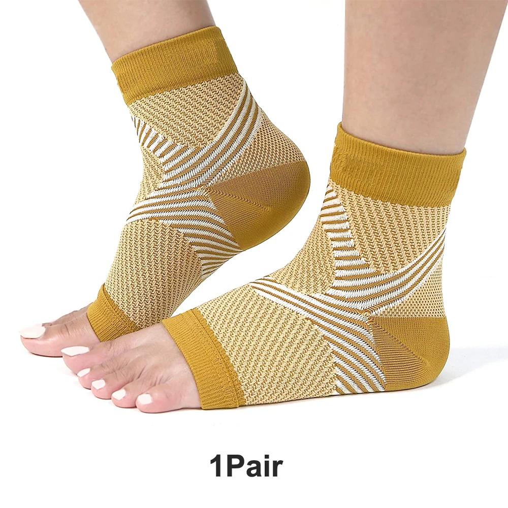 1 Pair Plantar Fasciitis Socks Arch Support Toeless Compression Socks for Men Women Foot Pain Relief Ankle Swelling