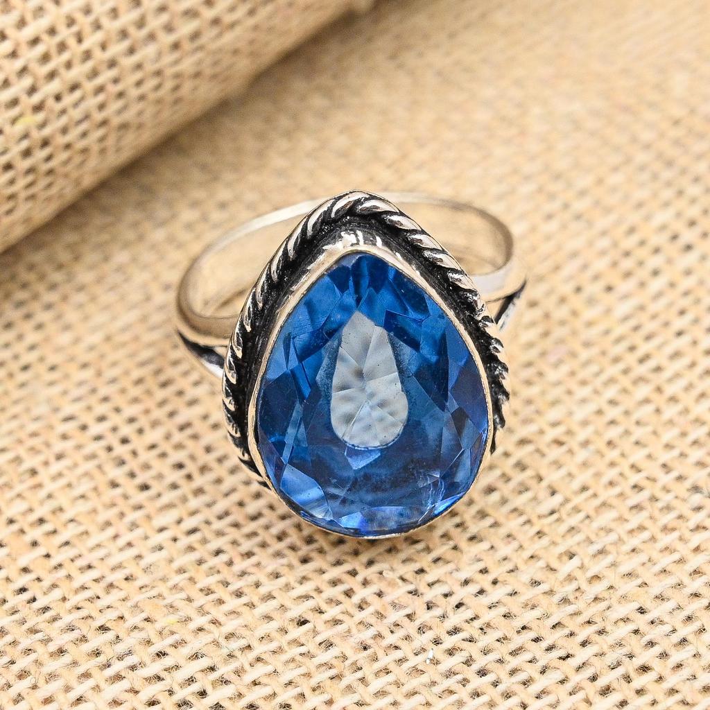 Ювелирные изделия из стерлингового серебра 925 пробы с красивым танзанитом и драгоценным камнем ручной работы