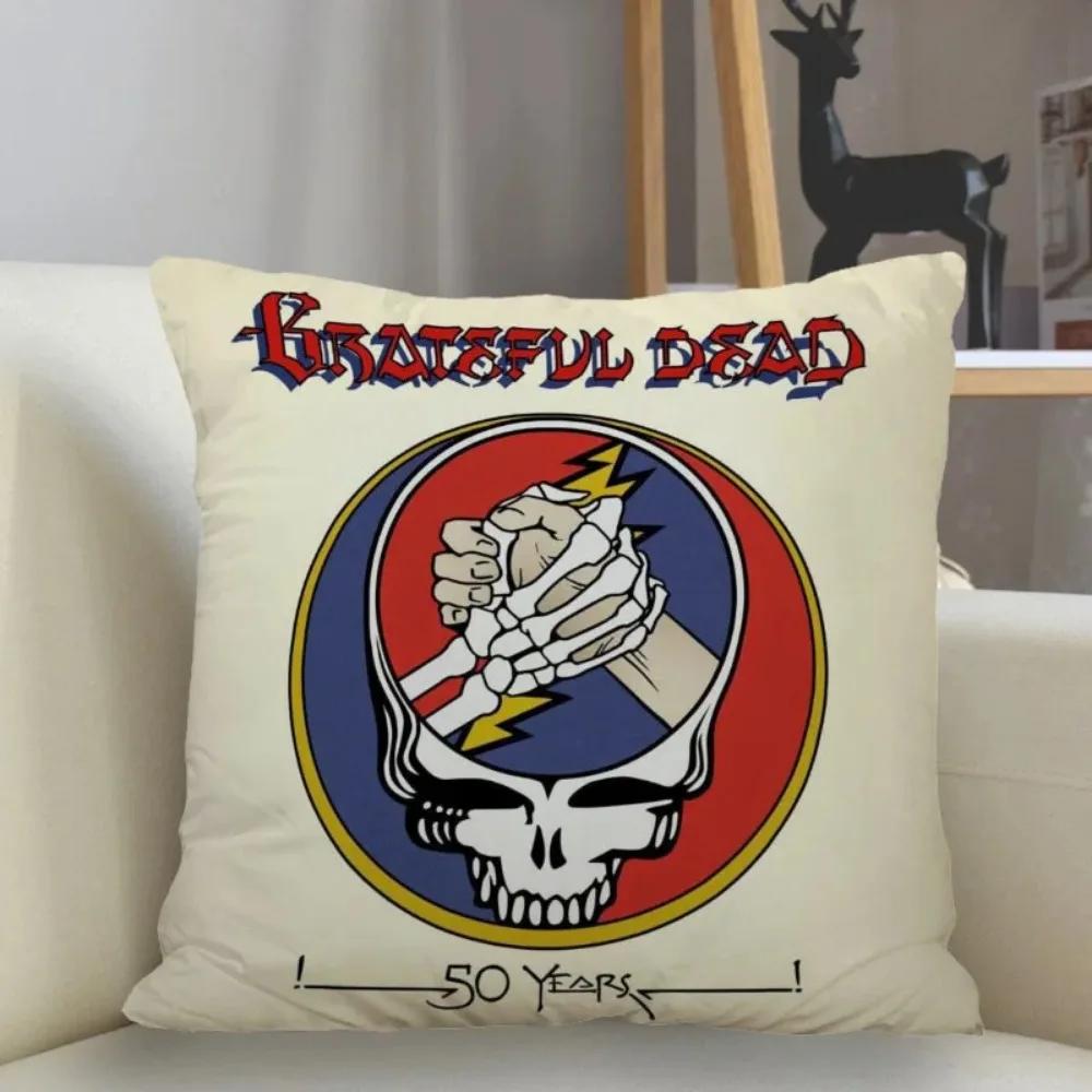Наволочка Grateful Dead для домашнего декора 45x45 см, на молнии, квадратная, для декоративной подушки