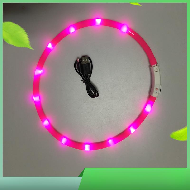 LED Luminous Collar USB Charging Luminous Three Flashing Modes Teddy Golden Retriever Bichon Pet Dog Luminous Collar