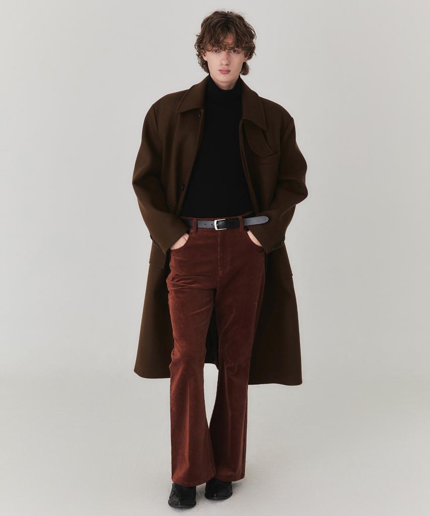 Kineto Essential Wool Felt Mac Coat_Brown