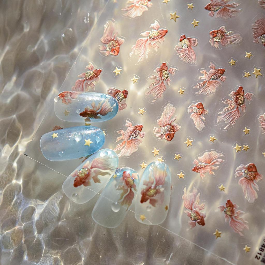 Металлические наклейки для ногтей Tomoni: Популярные японские золотые и нефритовые канцелярские наклейки для нейл-арта.