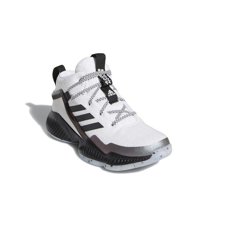 adidas Lockdown J Ткань Нескользящие Износостойкие Средняя высота Детские Баскетбольные Кроссовки Белый Черный Унисекс GZ3084