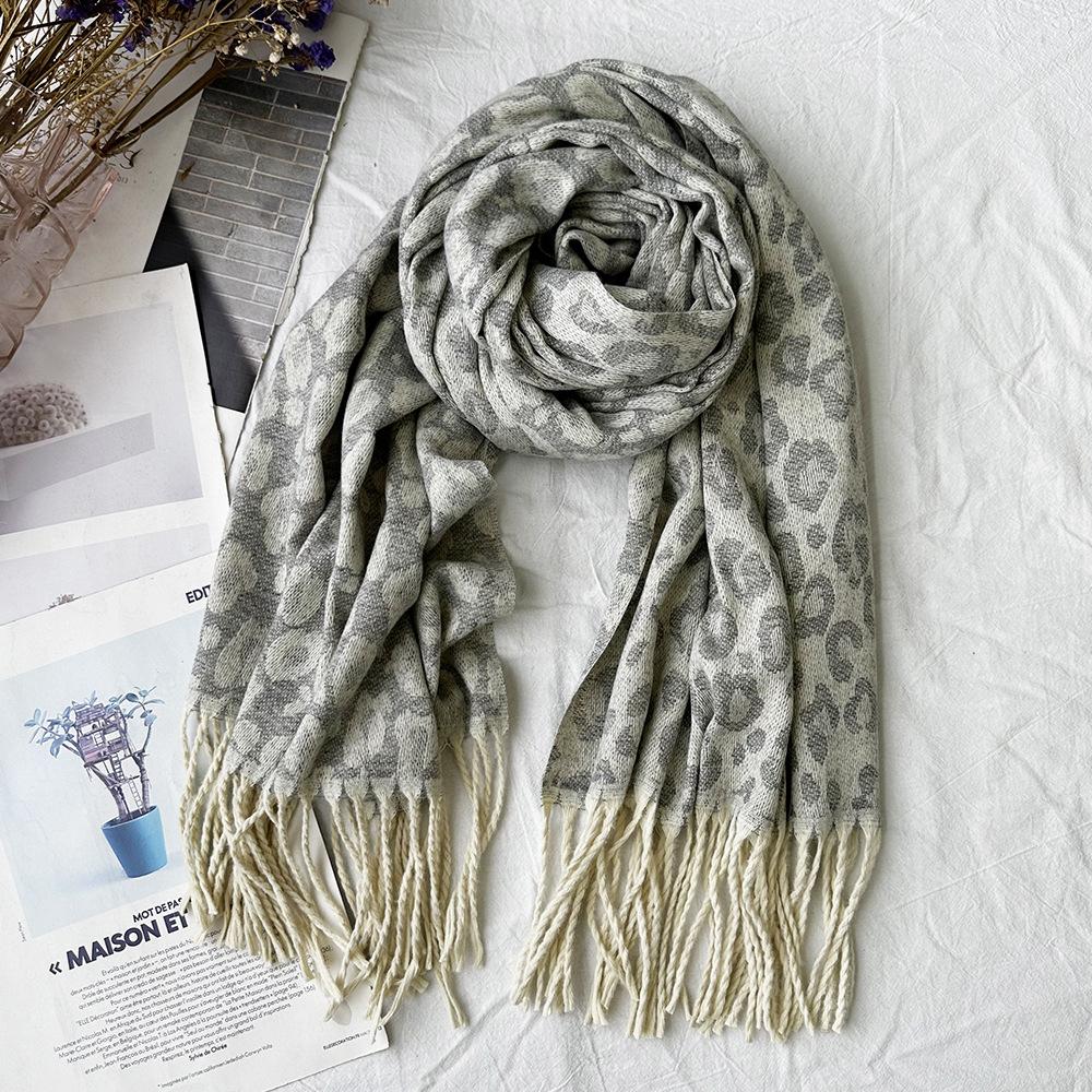 Winter Scarf for Women High End Fashion Houndstooth Shawl Long Tassel Imitation Cashmere Men's Warm Scarf