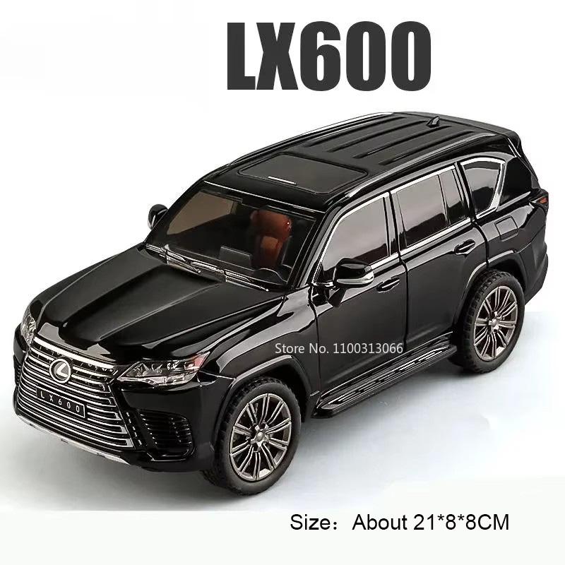 1:24 Металлические Миниатюрные Модели Автомобилей LX570 LX600 6 Дверей Открываются Внедорожник Внедорожник Литая Игрушка Игрушки со Световым и Музыкальным Сопровождением для Мальчиков Праздничные Подарки