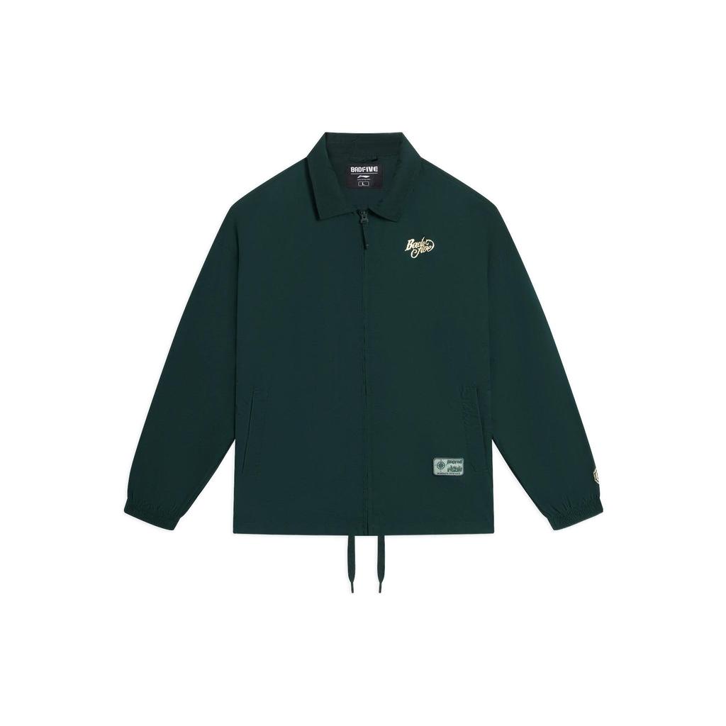 Li-Ning Pure Color Letter Print Long Sleeve Jacket Men Jackets Green AFDS567-1