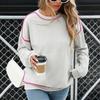 New Autumn and Winter Style Pullover Round Neck Contrasting Color Loose Hoodie for Women