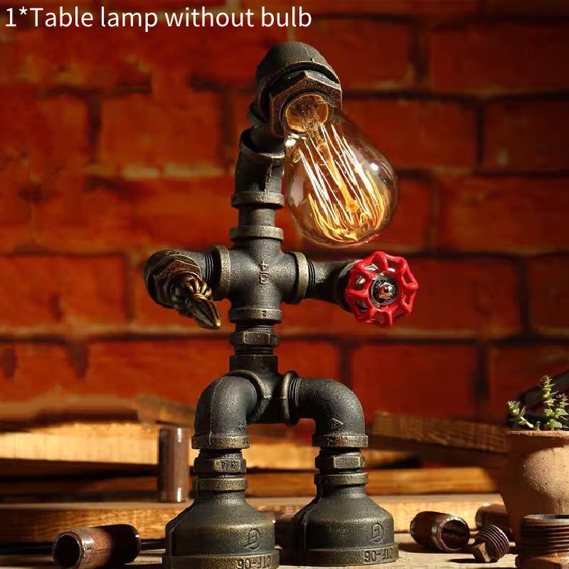 Винтажная промышленная настольная лампа-робот из водопроводных труб Идеально подходит для кофейен и письменных столов