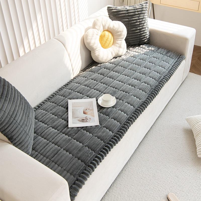 Simple Plush Sofa Cushion Non-slip Winter Thickened Sofa Cushion Warm Plush Non-slip