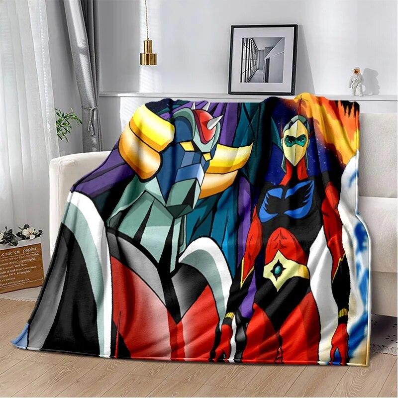 UFO Robot Grendizer Anime Cartoon Soft Plush Blanket,Flannel Blanket Throw Blanket for Living Room Bedroom Bed Sofa Picnic Kids
