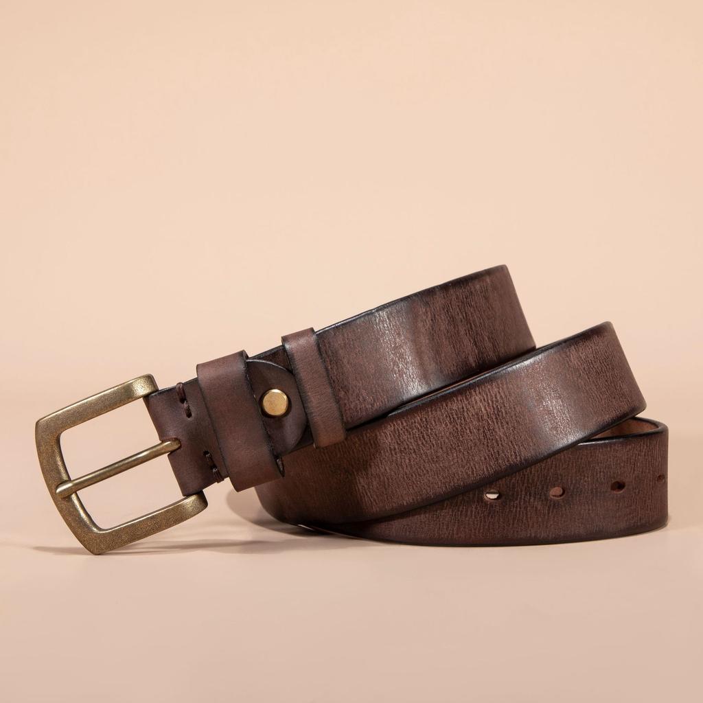First Layer Cowhide Belt Men's Leather Pin Buckle