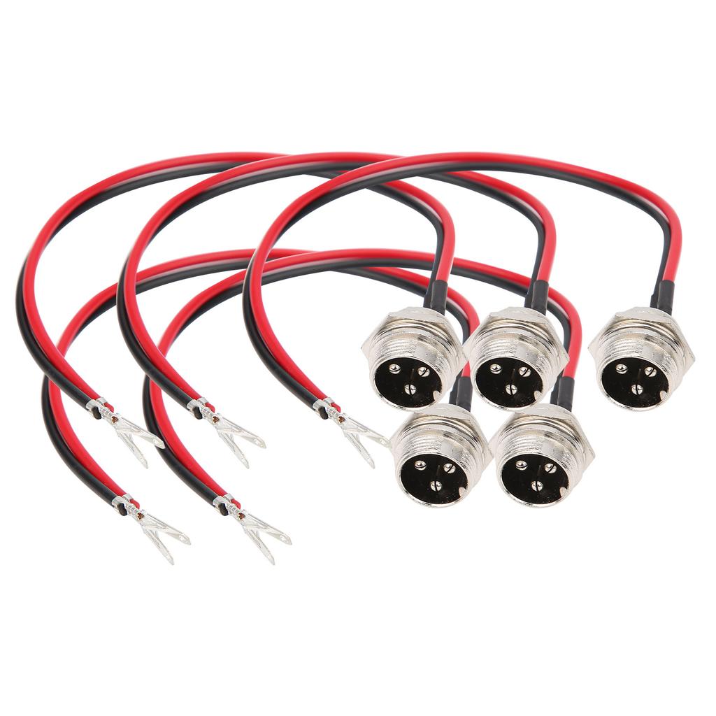 5pcs 3Pin Inline Charger Connector Round Charging Port with Cap for Electric Scooter