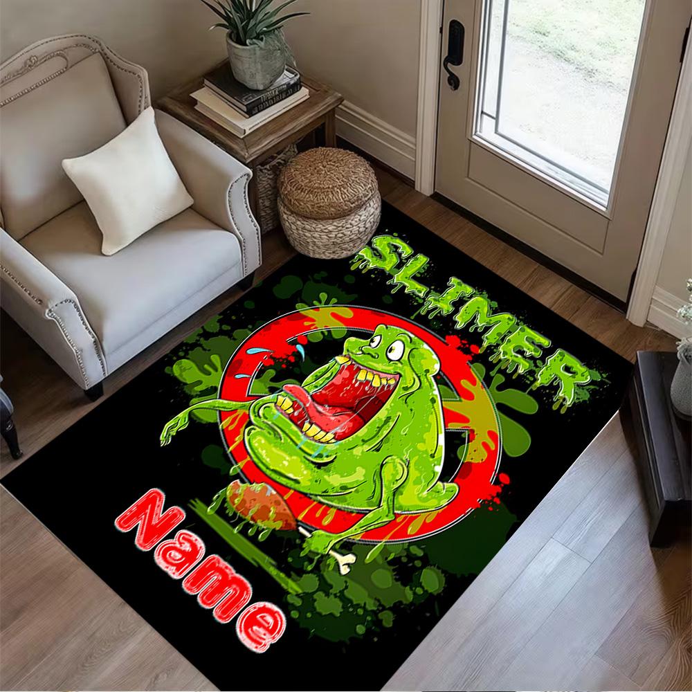 Ghastly Slimer's Night Out Customized Name Floor Mat Suitable for Entryway Dining Room Foyer Game Room Anti-slip Rug Decorate Offices