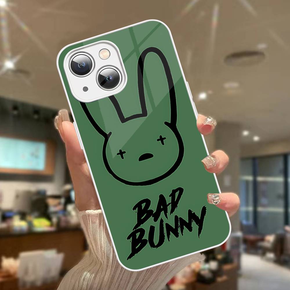 B-Bad Bunny Арт Для IPhone 14 13 12 Mini 11 Pro XS Max X XR 14 Plus Закаленное Стекло Чехол
