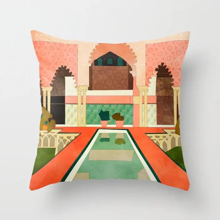 Наволочка для украшения дома, чехол для дивана, скандинавская гостиная, абстрактное розовое сердце