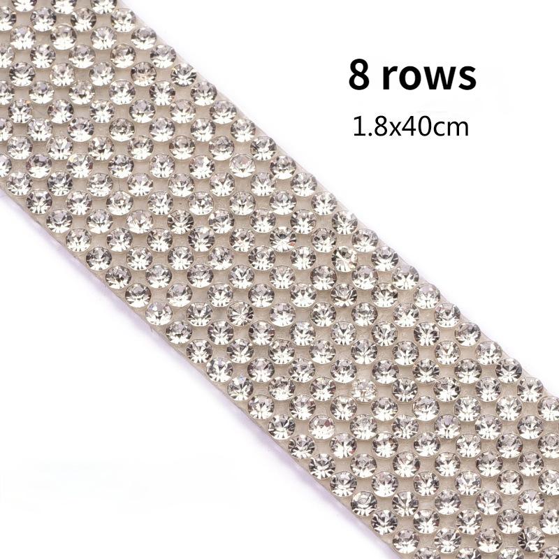 Self Adhesive Crystal Rhinestone Diamond Ribbon DIY Decoration Sticker with 2 Mm Rhinestones for Arts Crafts DIY Car Phone Decoration