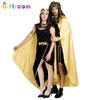 Элегантный костюм египетской королевы-фараона для ролевых игр с роскошной золотой накидкой для сценических выступлений