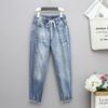 Women's Casual Pants High Waist Denim Long Pencil Pants Plus Size Woman Jeans