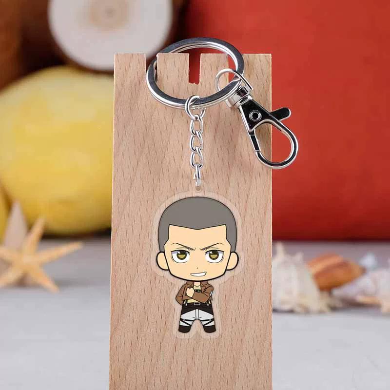 Attack on Titan Double-Sided Transparent Acrylic Keychain, Eren Levi Mikasa Erwin Pendant
