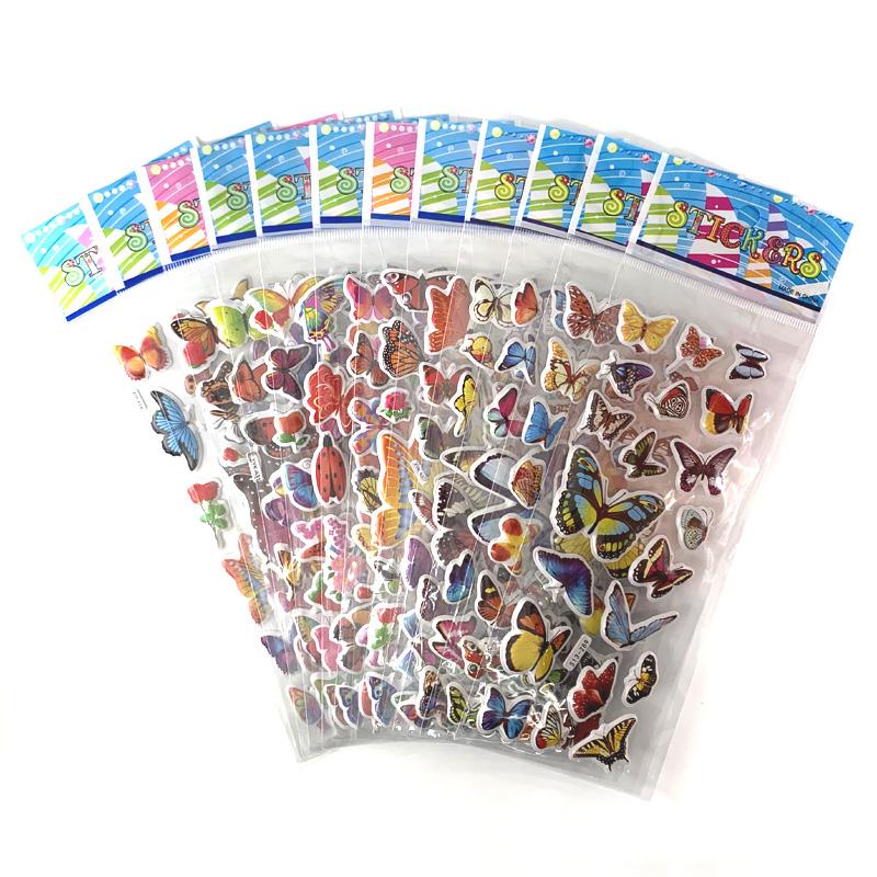 12 Sheetsset Marine Fish Pattern Kids 3D Cartoon Stickers Bubble Pvc Scrapbooking Sticker For Children Boys Girls Cute Gift