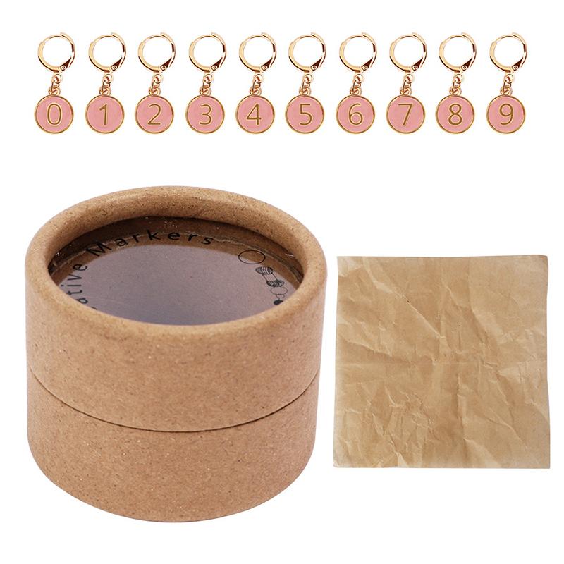 10PC/Set Alloy Enamel Numbered Knit Sewing Accessories Markers DIY Crafts With Removable Locking Clasp For Crochet and Knitting