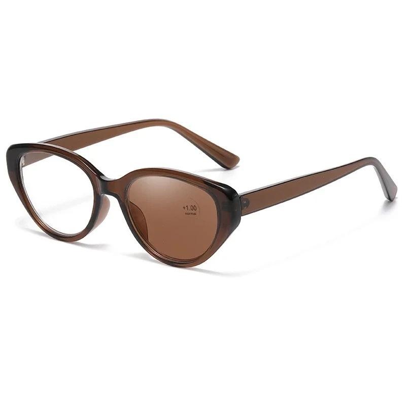 Женские модные фотохромные очки для чтения, меняющие цвет, для дальнозоркости, мужские винтажные ретро кошачий глаз, пресбиопия