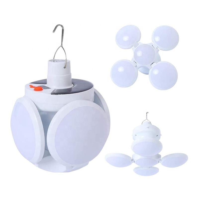 Solar Camping Light With Led Lantern Folding Football Bulbs Rechargeable Light With Cable For Camping Outdoor Office