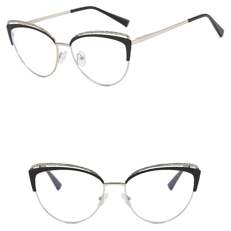 Женские студенческие повседневные очки для путешествий, анти-синий свет, модные индивидуальные художественные винтажные металлические простые очки «кошачий глаз»