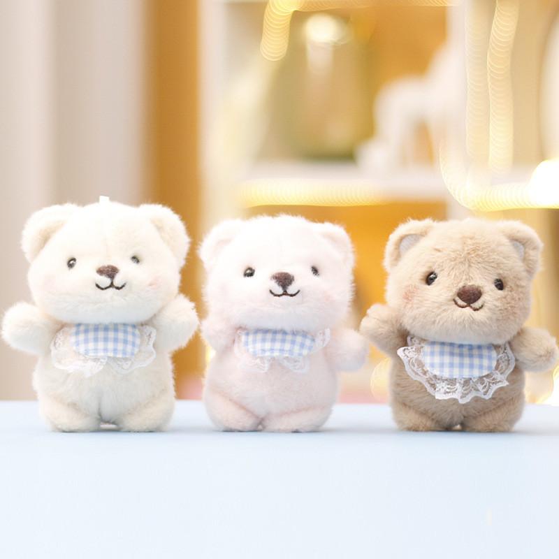 Charming Bear In Belly Wrap Plush Toy Lovable Fluffy Keychain Charm For Bags