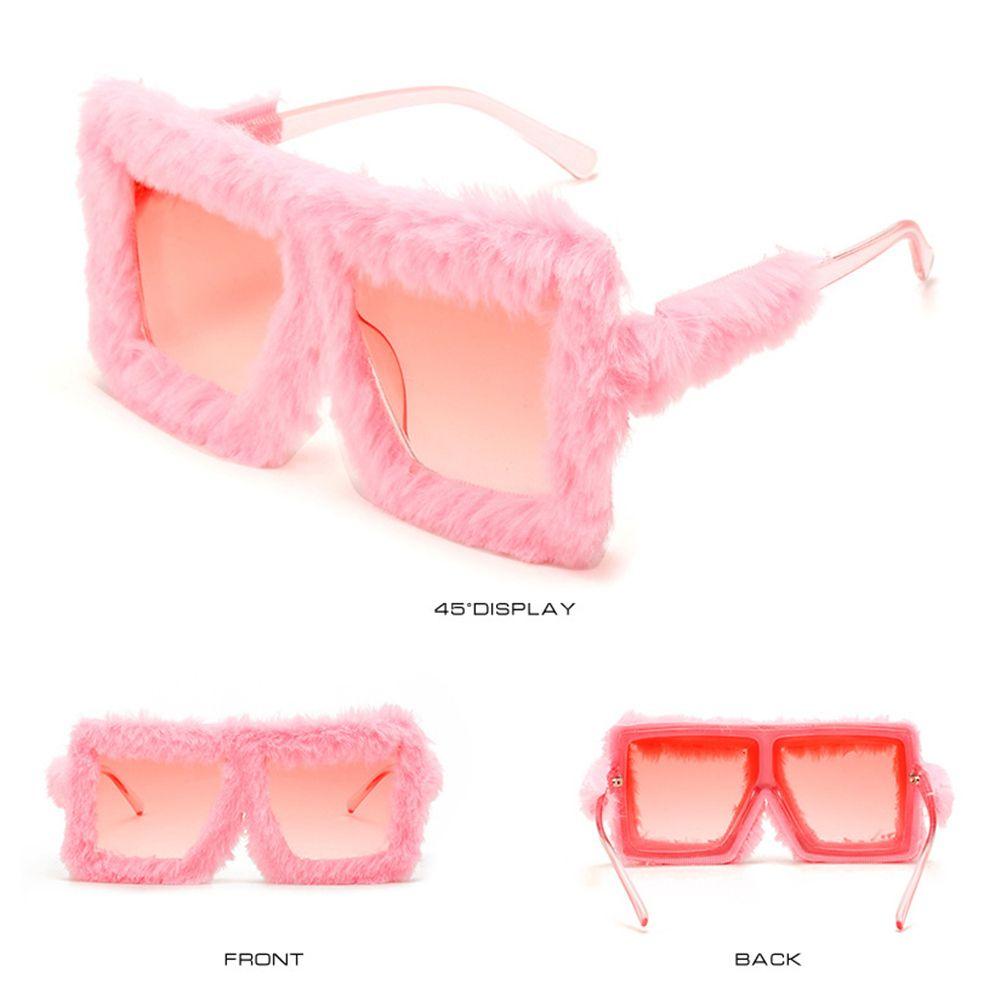 Handmade Eyewear Ladies Shades Plush Sunglasses Ladies Sexy Shades Punk Sun Glasses Soft Fur