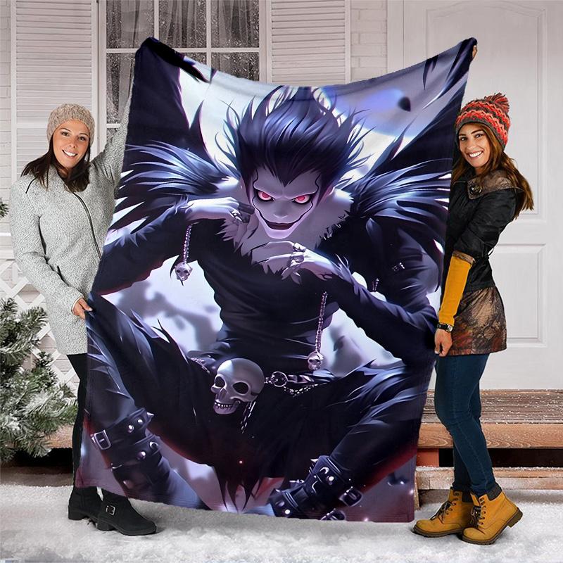 1pc D-Death Note1 Theme Blanket - Digital Print, Polyester, Cozy for All Seasons, Perfect for Outdoor, and Travel