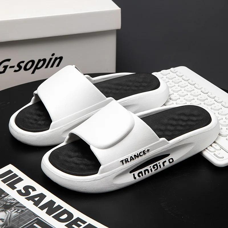Модные мужские тапочки Мягкие сандалии Удобная пляжная повседневная обувь Легкие плоские нескользящие износостойкие сандалии из ЭВА 2025