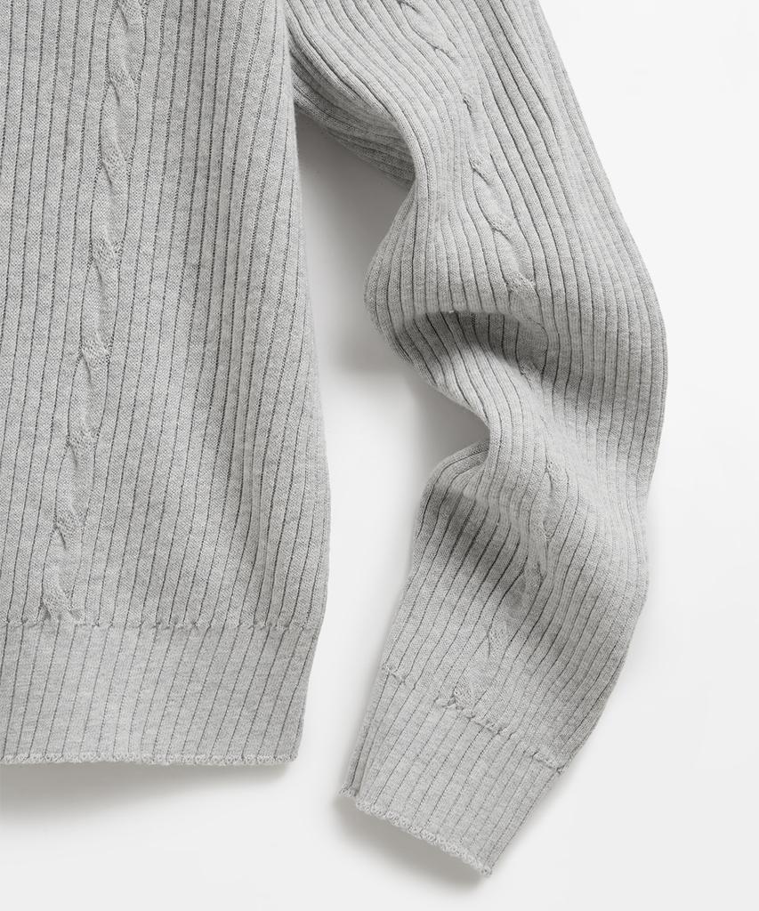 LMOOD Hatz Linen Cotton V-Neck Knit Melange Gray