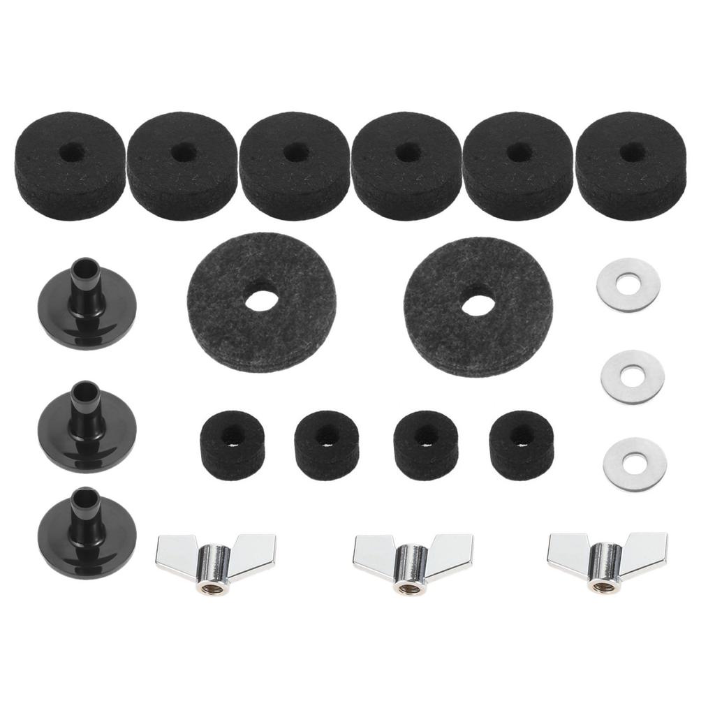 Cymbal Felts Hi-Hat Clutch Felt Hi Hat Cup Felt Cymbal Stand Sleeves with Base Wing Nuts and Cymbal Washer for Drum Set of 21Pcs