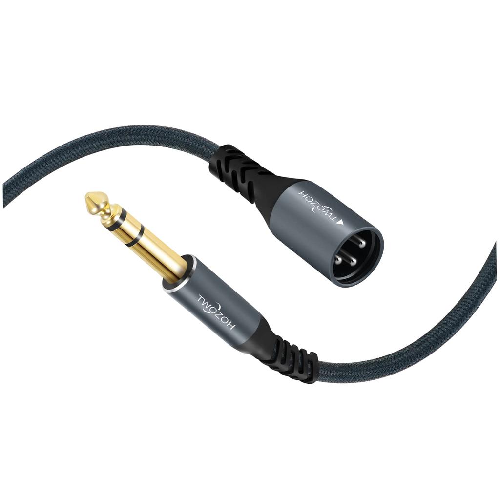 Twozoh Jack 6.35mm To XLR Male 3-Pin Audio Cable, 5M, Braided XLR Male To 14 TRS Stereo Guitar Cable (ProfessionalHifi)