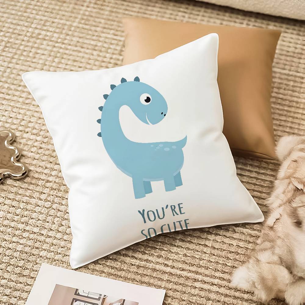 Cute Jurassic Dinosaur Pillow Case Anti-dustmite Invisible Zipper Sofa Bed