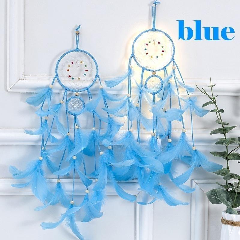 Модное светодиодное ремесленное освещение Ловец снов Перо Ловец снов Девушка Комната Колокольчик Спальня Романтическое подвесное украшение Орнамент Волк Ловец снов ZPG