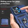 Slide Camera Armor Case For iPhone 16 15 14 13 12 11 Pro Max Mini XS XR X 7 8 Plus Cover Lens Protection Ring Stand Holder Funda