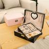 Large Capacity Double Layer Jewelry Box PU Jewelry Display Case Practical Cosmetics Box  Rings