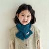 Trendy Kids Woven Neckerchief Elastic Winter Cross Muffler Versatile Children Knitted Scarf  Warmer