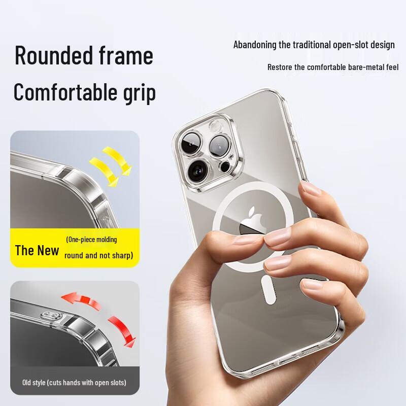 Baseus Anti-Yellowing Transparent Magnetic Case for iPhone 15 Pro Max
