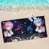 Аниме Re Zero Микрофибровое одеяло Быстросохнущие пляжные полотенца Большой размер с принтом Супервпитывающее полотенце-одеяло для бассейна