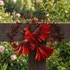 Wall Art Ornament Metal Red Bird Decoration, Hollow Sculpture, Decorative Shape Hanging for Living Room Home Office Sculpture