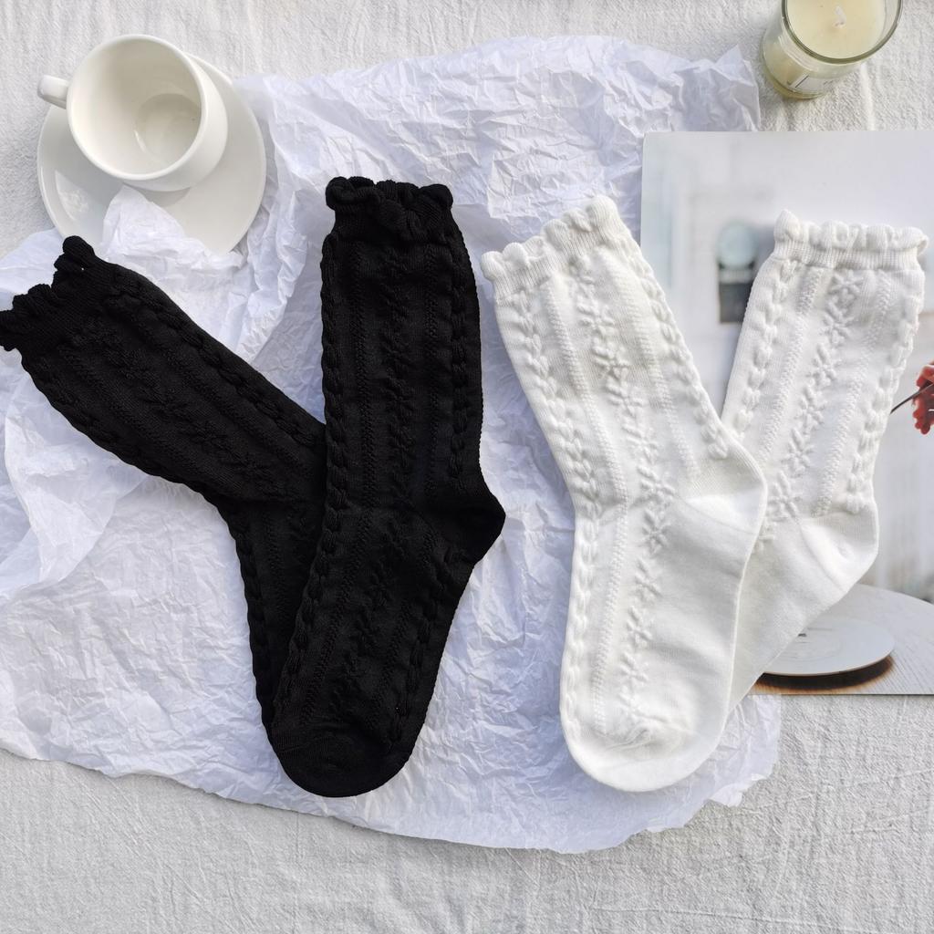Lace Socks Children'S Loose Tube Socks, Lolita Bubble Mouth Soft Sister Stacking Socks, Casual And Comfortable Socks
