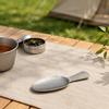 Mini Tea Spoon with Extended Integrated Handle and Uncoated Sandblasted Finish for Reaching into Canisters during Office or Camping Tea Preparation