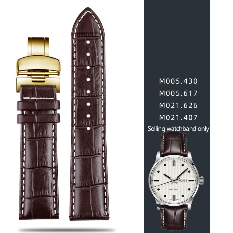 Кожаный ремешок для Mido Helmsman m005 Оранжевый Руль m005614 m005430A Мужская часовая цепочка с браслетом-бабочкой 22 мм 23 мм