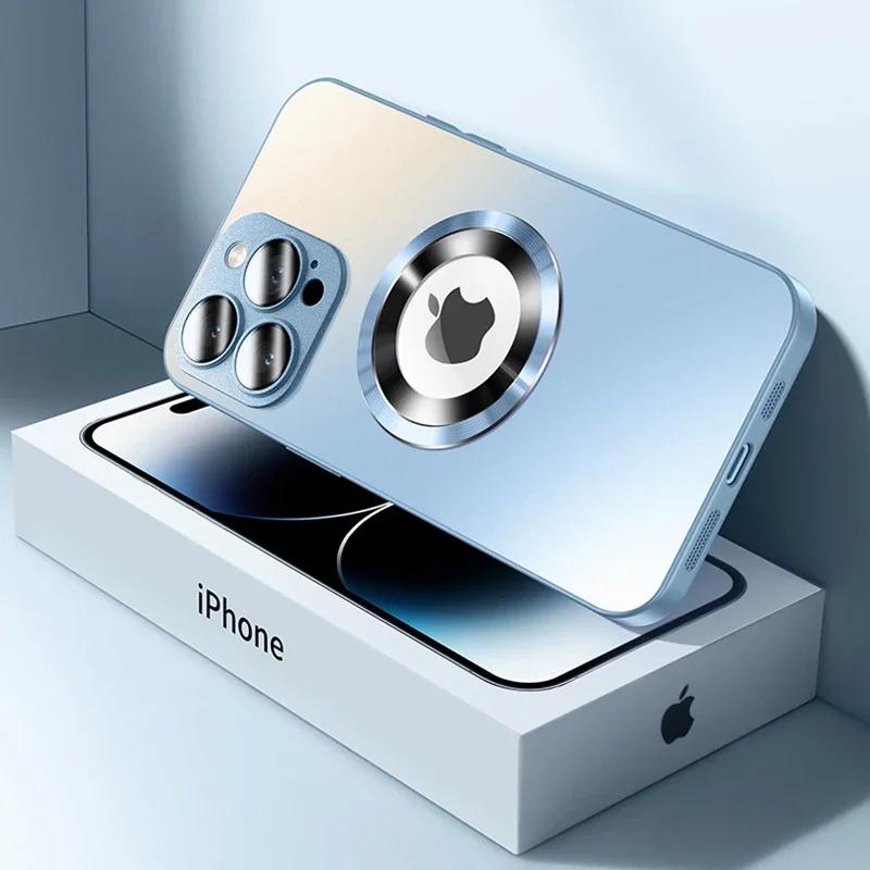 Роскошный магнитный чехол For Magsafe для iPhone 17 16 15 Pro Max 14 13 12 11 Защита камеры Ударопрочный чехол для беспроводной зарядки