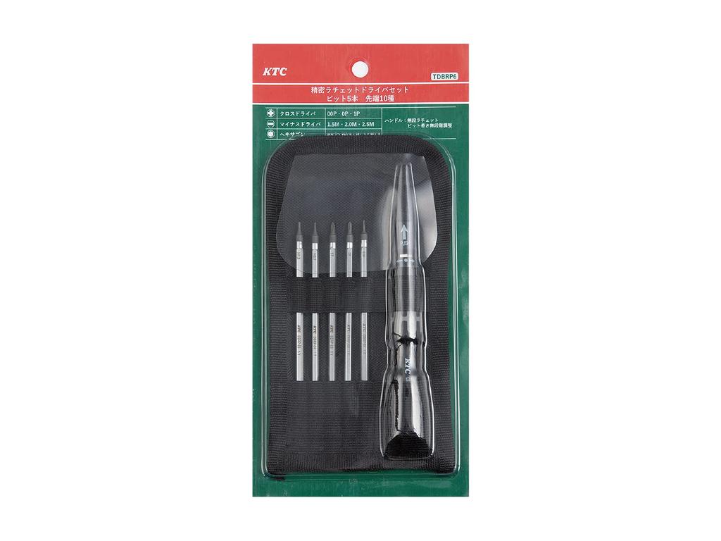 Kyoto Tool Precision Ratchet Driver Set 10 TDBRP6 (KTC) (5 Bits, Tips)