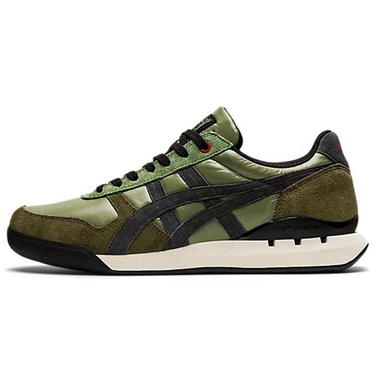 ONITSUKA TIGER Ultimate 81 Leather Round Toe Lace-Up Durable Low-Top Lifestyle Sneakers Unisex Sneakers Olive-Green 1183B640-300