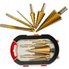 6-Piece High-Speed Steel Pagoda Drill & Step Drill Set with Spiral Groove Bits In Plastic Box